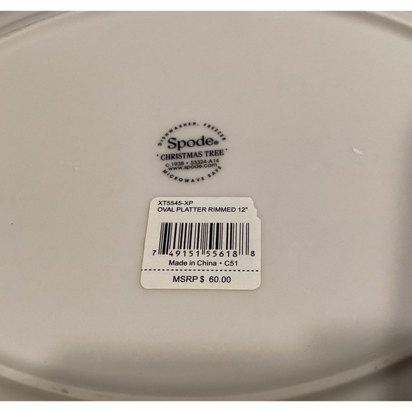 Spode Christmas Tree 12” Oval Platter - Picture 2 of 4